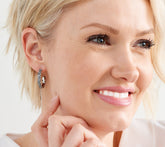 Or Paz Sterling Silver Paisley Oxidized Hoop Earrings 1"